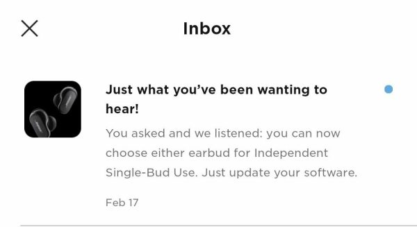 Bose QuietComfort Earbuds II cập nhật firmware